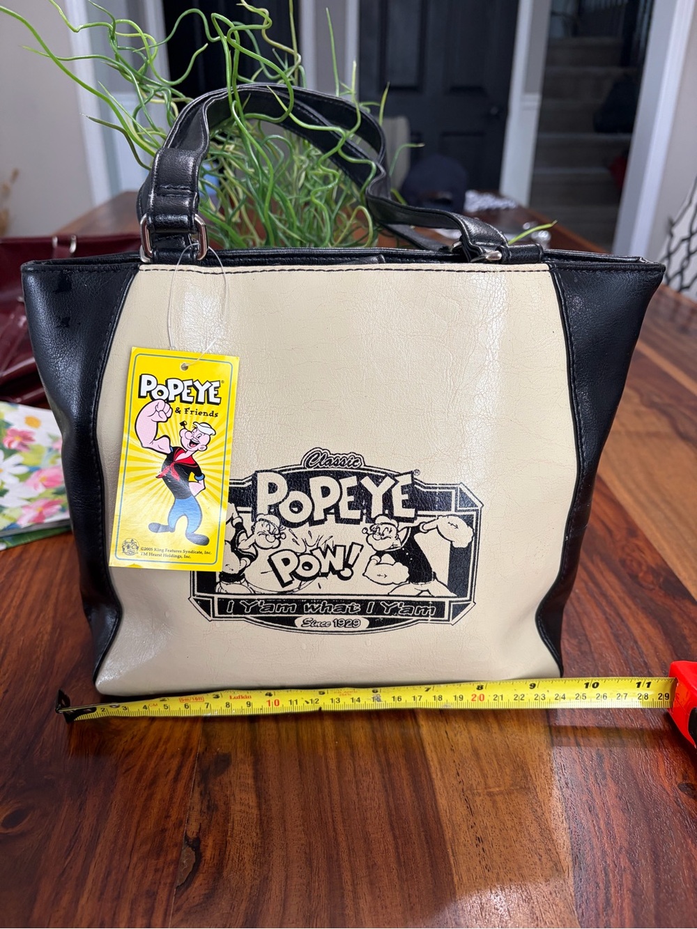 Popeye collectables Classic Cream & Black Tote Bag. New with tags